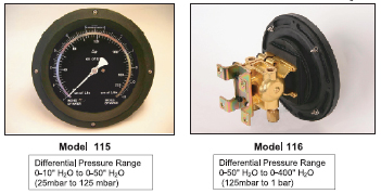 Mid-West Instrument Model 115, 116 Differential Pressure Gauge for Cryogenic Liquified/Gas Applications