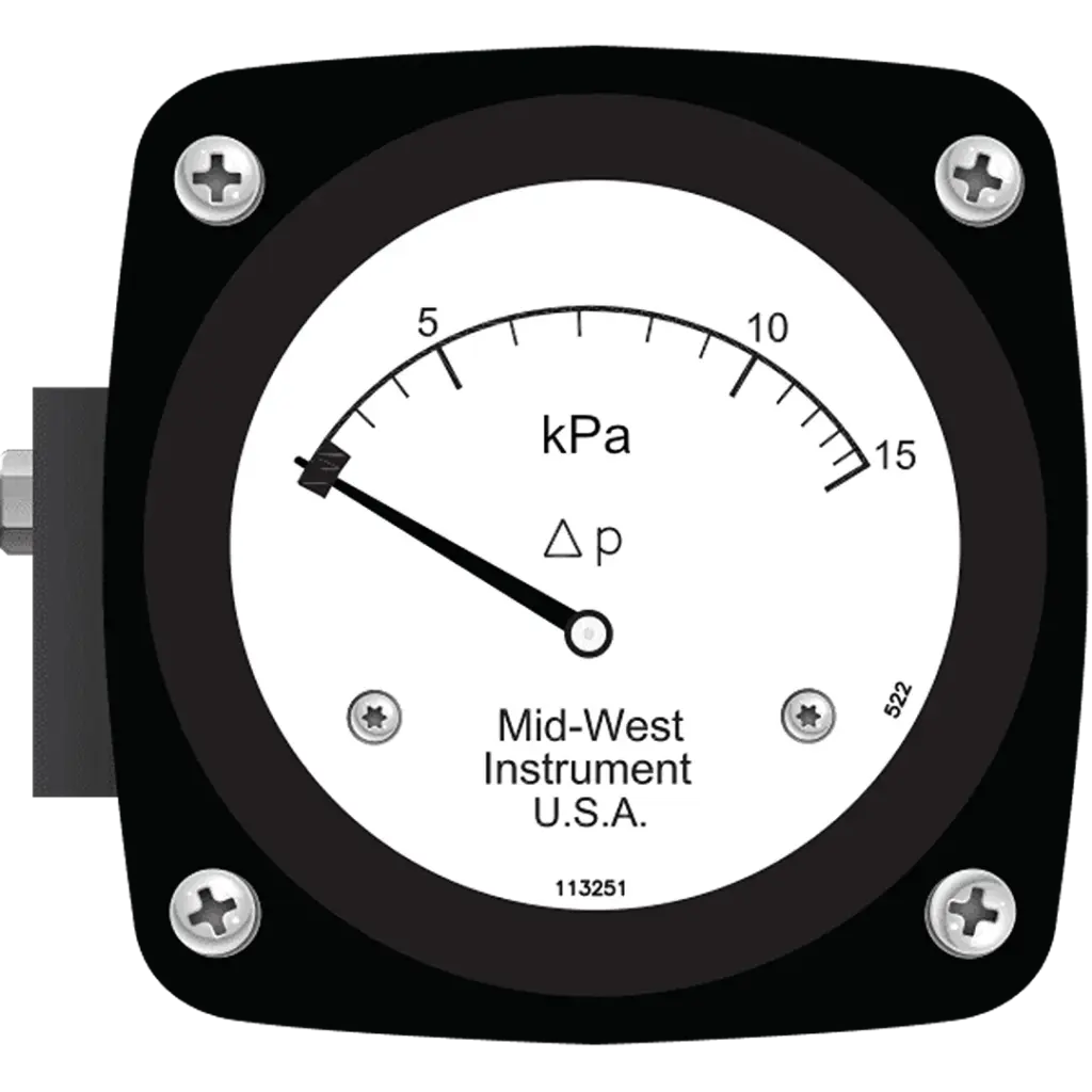 Mid west model 522 diaphragm type gauge front view image by cmc